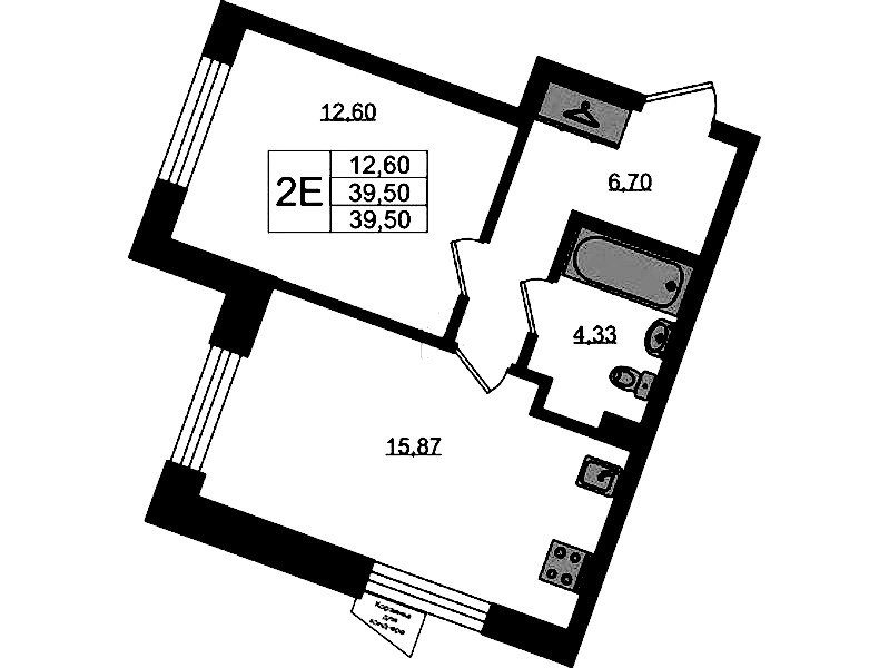 Квартира студия 39.5 м², 2/11 эт., ЖК «VEREN NORT Сертолово»